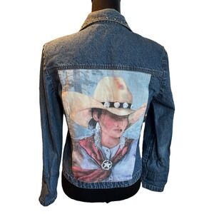 Vintage Doreman Burns Cowgirls by Gordon & James Western Art Denim Jacket, Small
